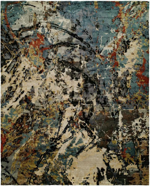 072 JN Multi Beige / Blue Area Rug