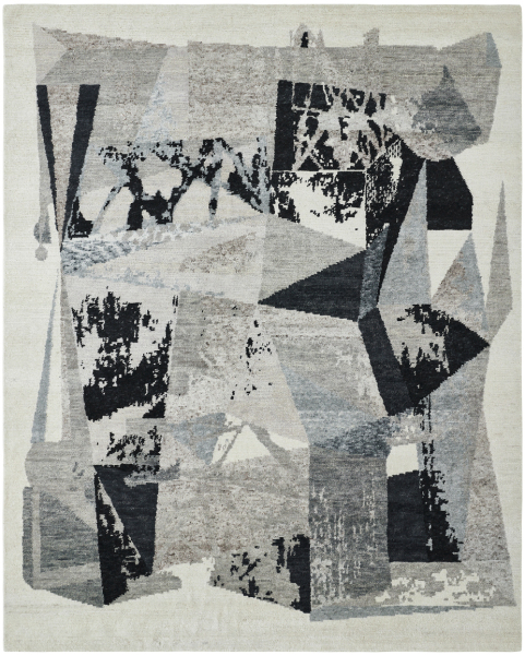 1495 HX Greys/Black/White Abstract Area Rug