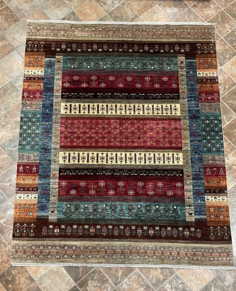 77350 Nomad Gabbeh | Wool Rug | 8.4x10.7