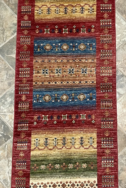 77870 Nomad Gabbeh | Wool Rug | 2.7x9.11