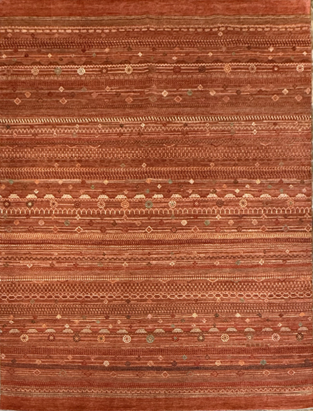 8 Terracotta Gabbeh | Wool Rug | 8x10.1