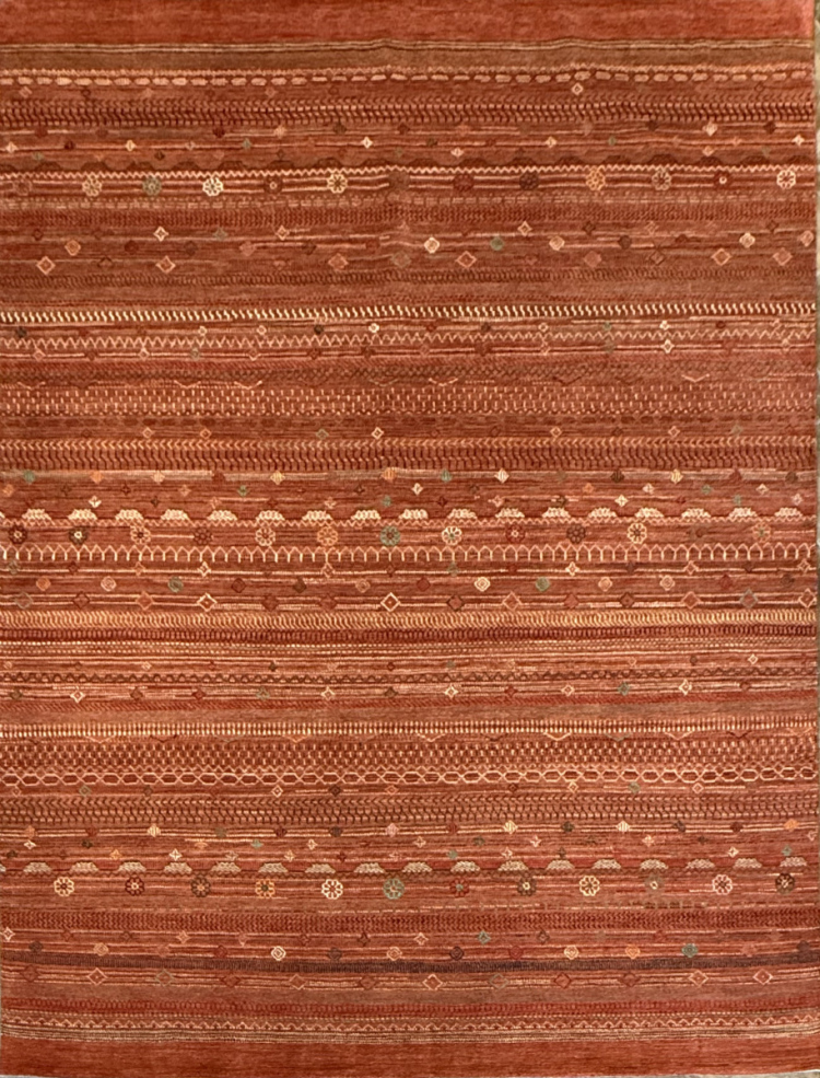 8 Terracotta Gabbeh | Wool Rug | 8x10.1