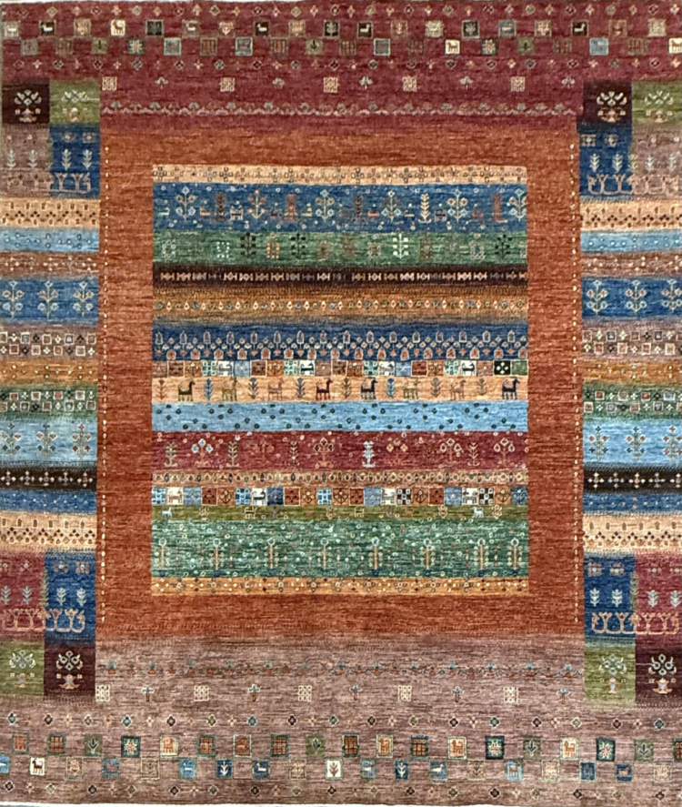 134 Nomad Gabbeh | Wool Rug | 8.2x9.6