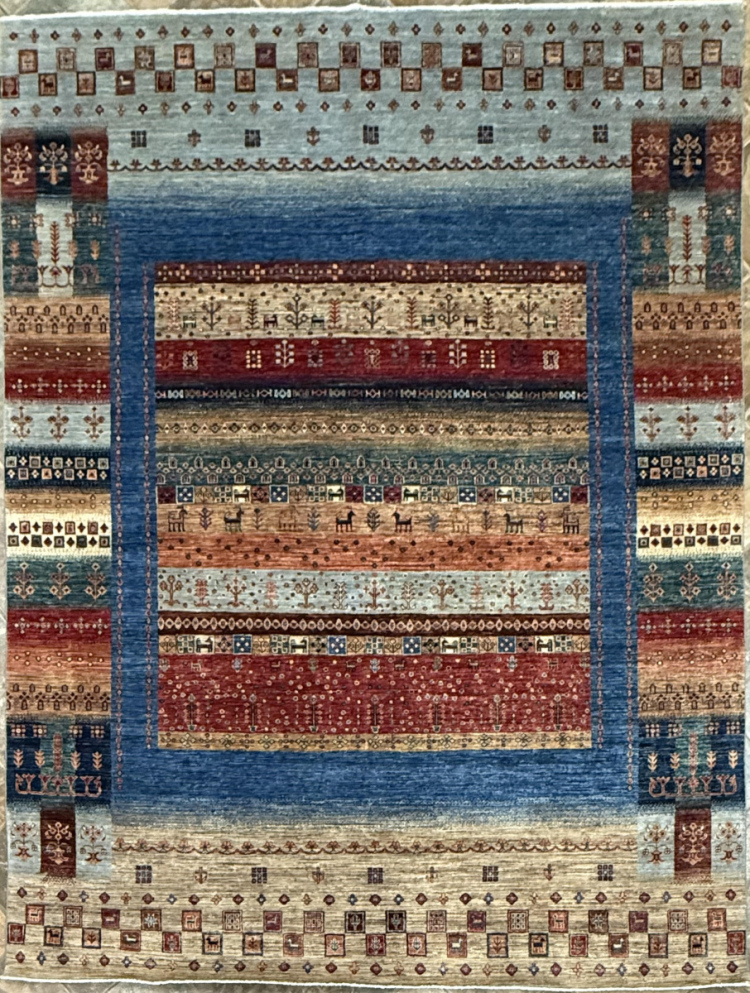 152 Nomad Gabbeh | Wool Rug | 8.1x10.1