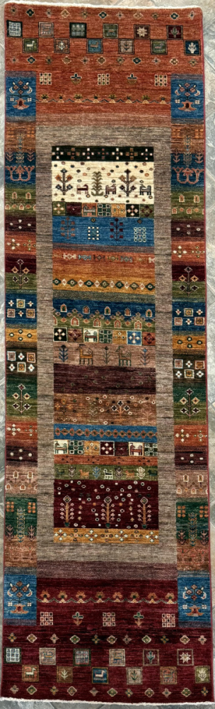 174 Nomad Gabbeh | Wool Rug | 2.9x9.7