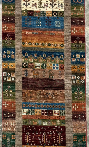 174 Nomad Gabbeh | Wool Rug | 2.9x9.7