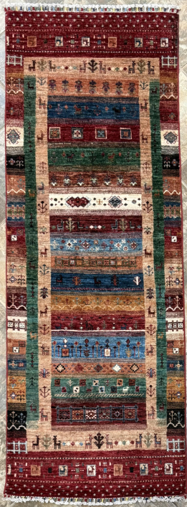 84 Nomad Gabbeh | Wool Rug | 2.6x7