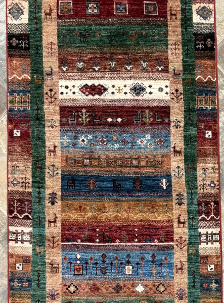 84 Nomad Gabbeh | Wool Rug | 2.6x7