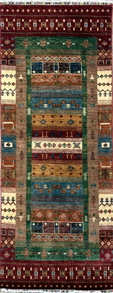 85 Nomad Gabbeh | Wool Rug | 2.6x6.5