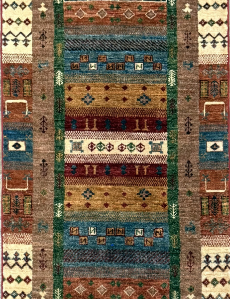85 Nomad Gabbeh | Wool Rug | 2.6x6.5