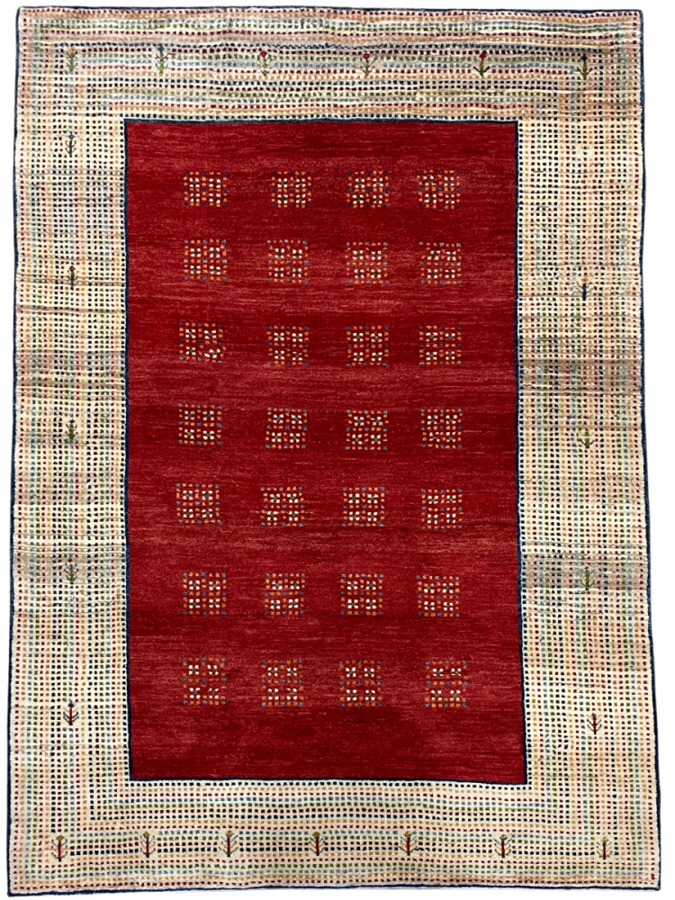 1991 Persian Gabbeh | Wool Rug | 7.1x10