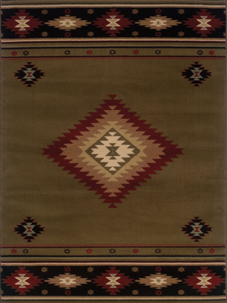 Hudson 087-J Olive Green Area Rug