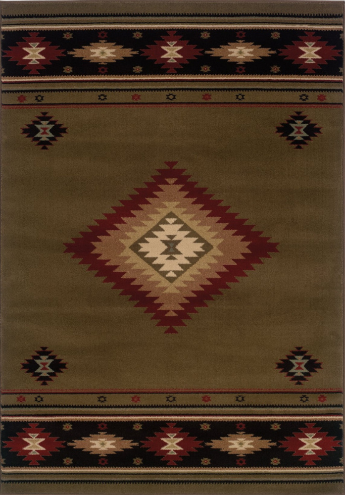 Hudson 087-J Olive Green Area Rug