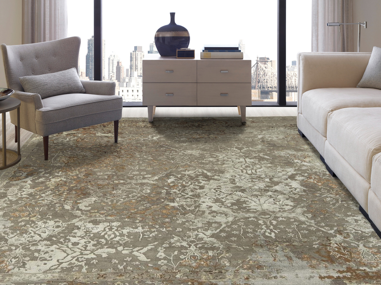 434 HZ Area Rug Room Setting | Living Room