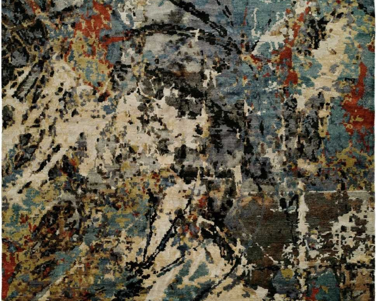 072 JN Multi Beige / Blue Area Rug