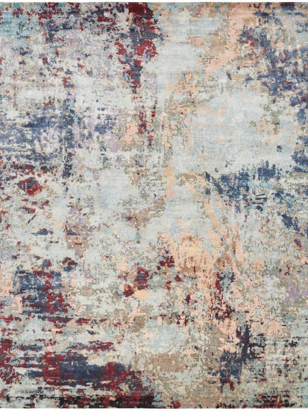 080 JN Blue Tones/Merlot Area Rug