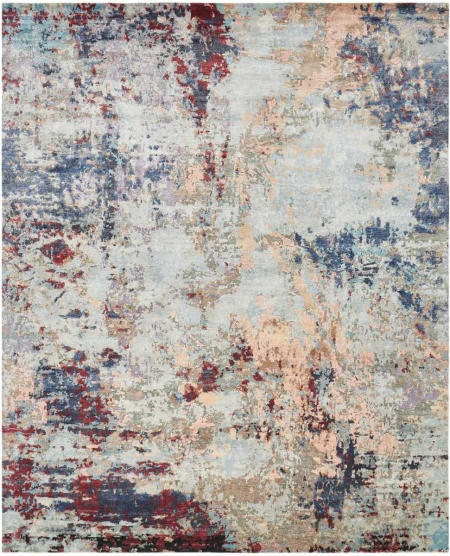 080 JN Blue Tones/Merlot Area Rug