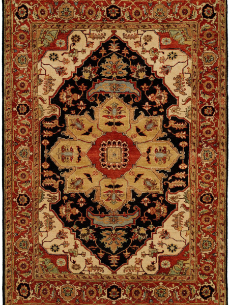 504 BG Black/Rust Large Area Rugs