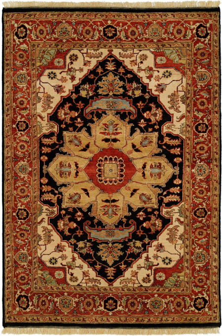 504 BG Black/Rust Large Area Rugs