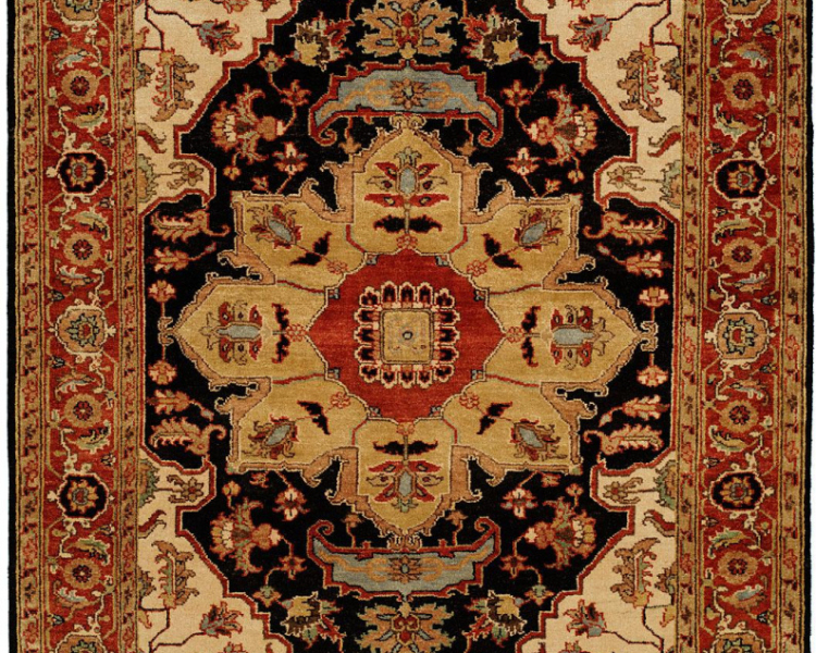 504 BG Black/Rust Large Area Rugs
