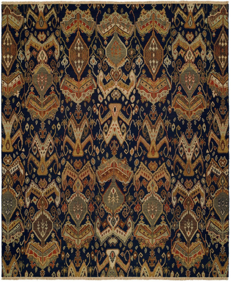 824 CP Navy Multi Area Rug | Standard rug sizes