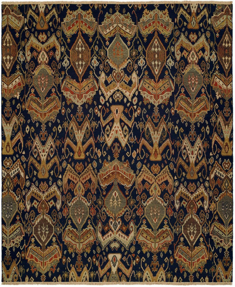 824 CP Navy Multi Area Rug | Standard rug sizes