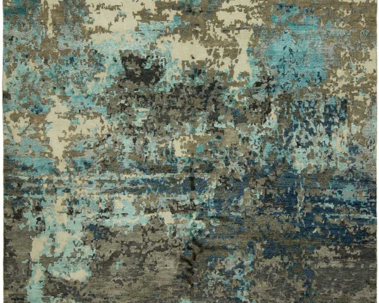 574 EQ Abstract Blue / Grey Area Rug | Equinox