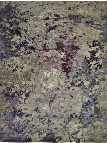 581 EQ Plum/Grey Area Rug | Saddlebrook Rugs