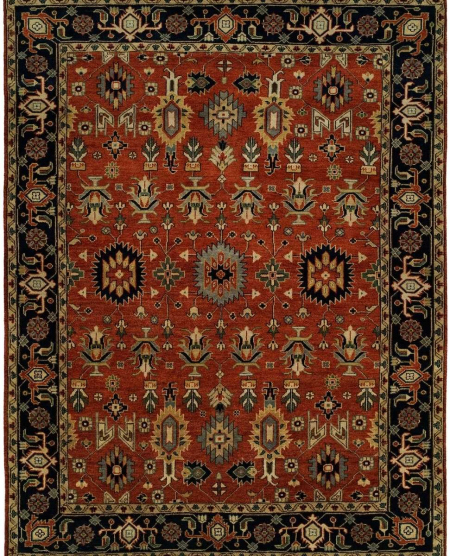 089 HR Brick / Navy Area Rugs