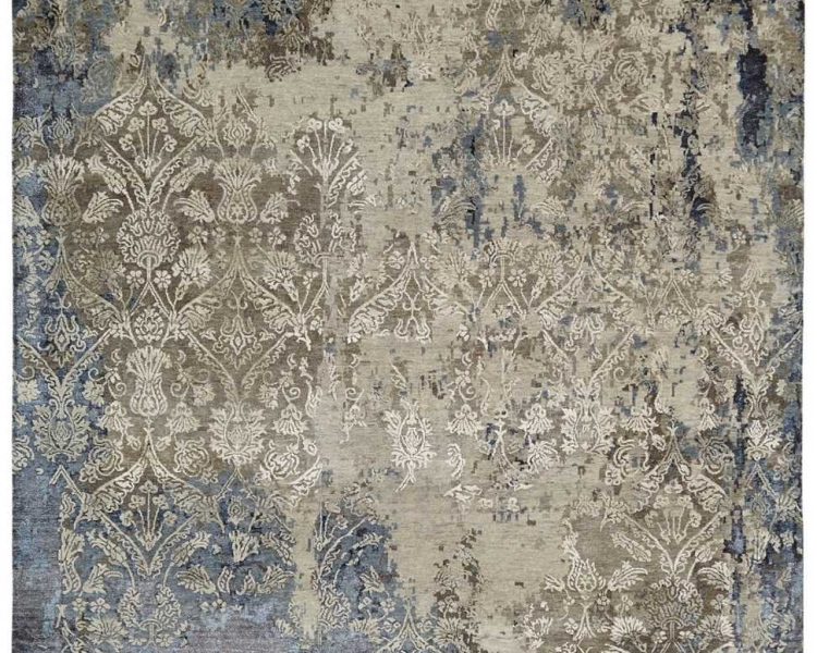 432 HZ  Greige / Indigo Area Rug