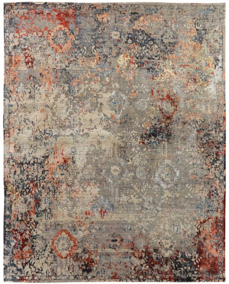 435 HZ Vintage Grey/Multi Area Rug