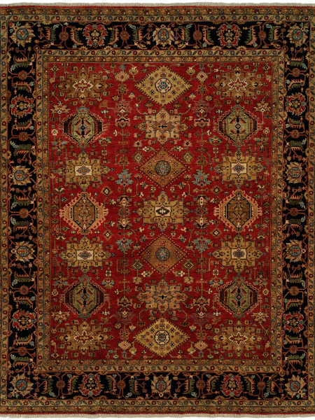 993 PH Red / Ebony Rug | 10x10 Round Rug