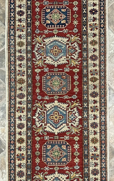 407 Kazak | Wool Rug | 2.9x9.7