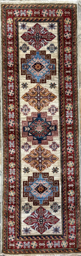 124 Super Kazak | Wool Rug | 1.11x6.4