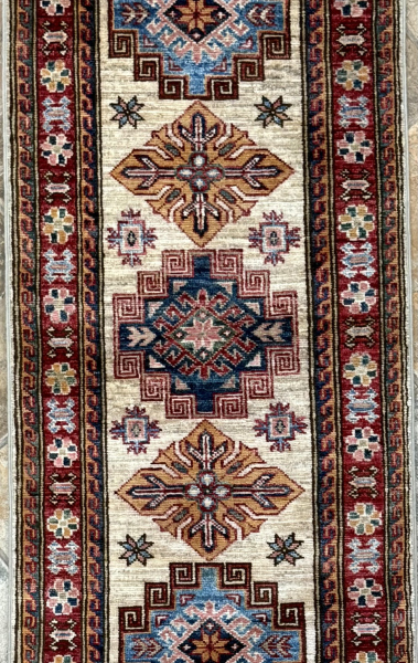 124 Super Kazak | Wool Rug | 1.11x6.4