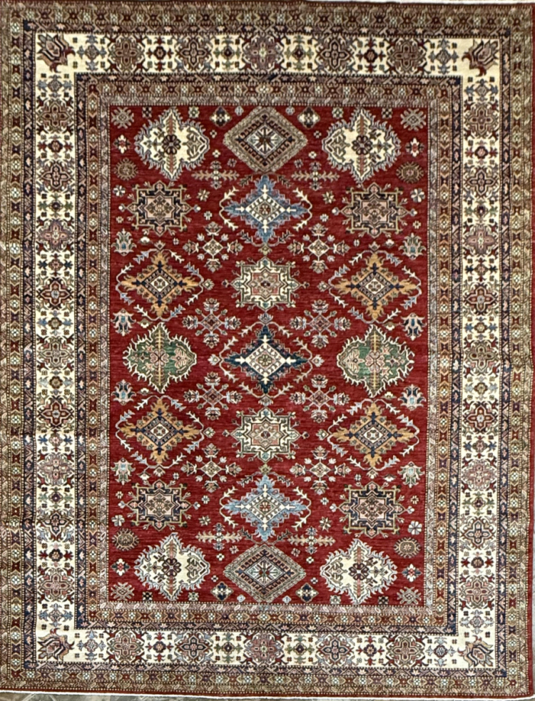 136 Super Kazak | Wool Rug | 8.1x9.11