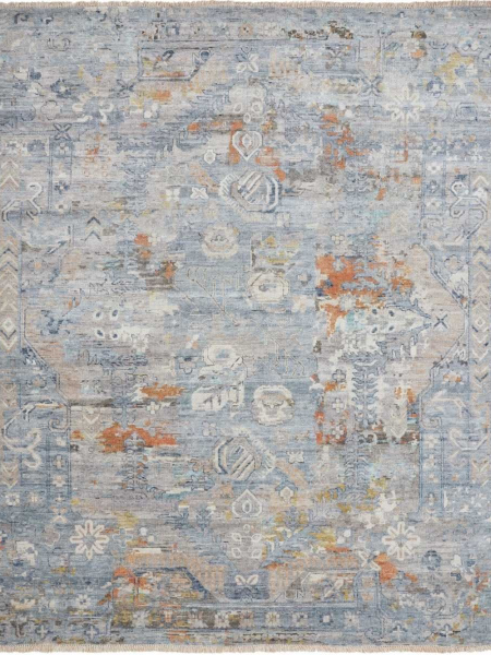 346 KH Vintage Blues Rust Area Rug