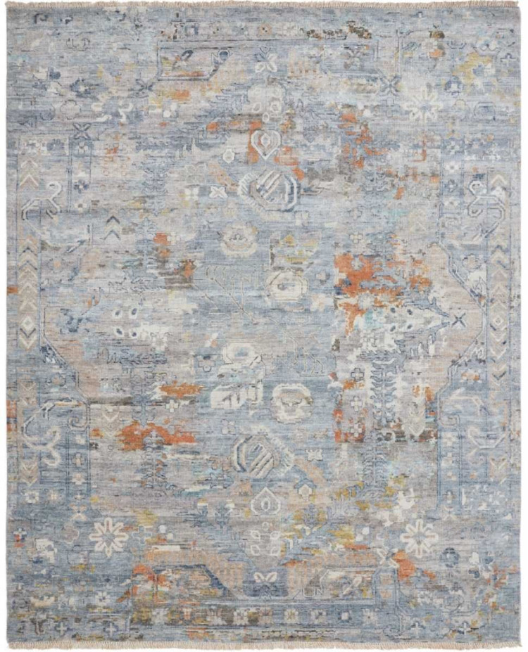 346 KH Vintage Blues Rust Area Rug