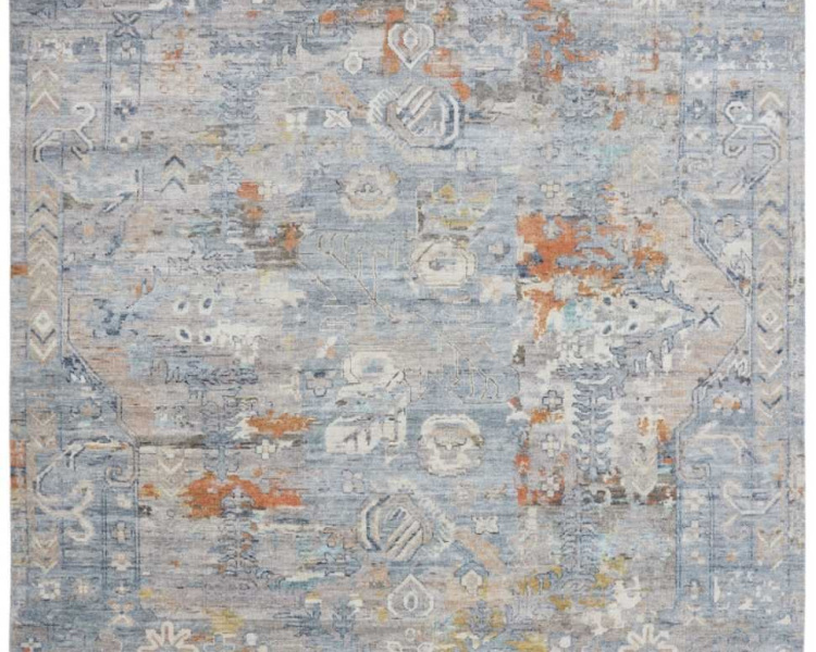 346 KH Vintage Blues Rust Area Rug