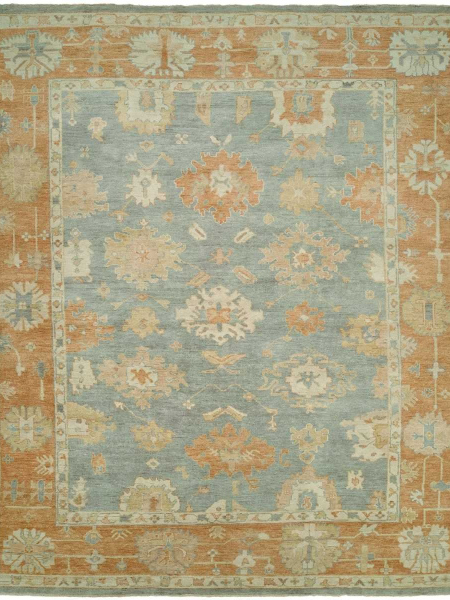 124 KZ Stone Blue Rust Area Rug