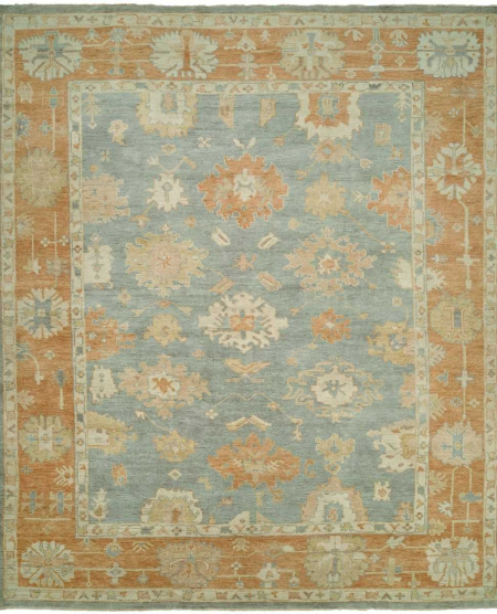 124 KZ Stone Blue Rust Area Rug