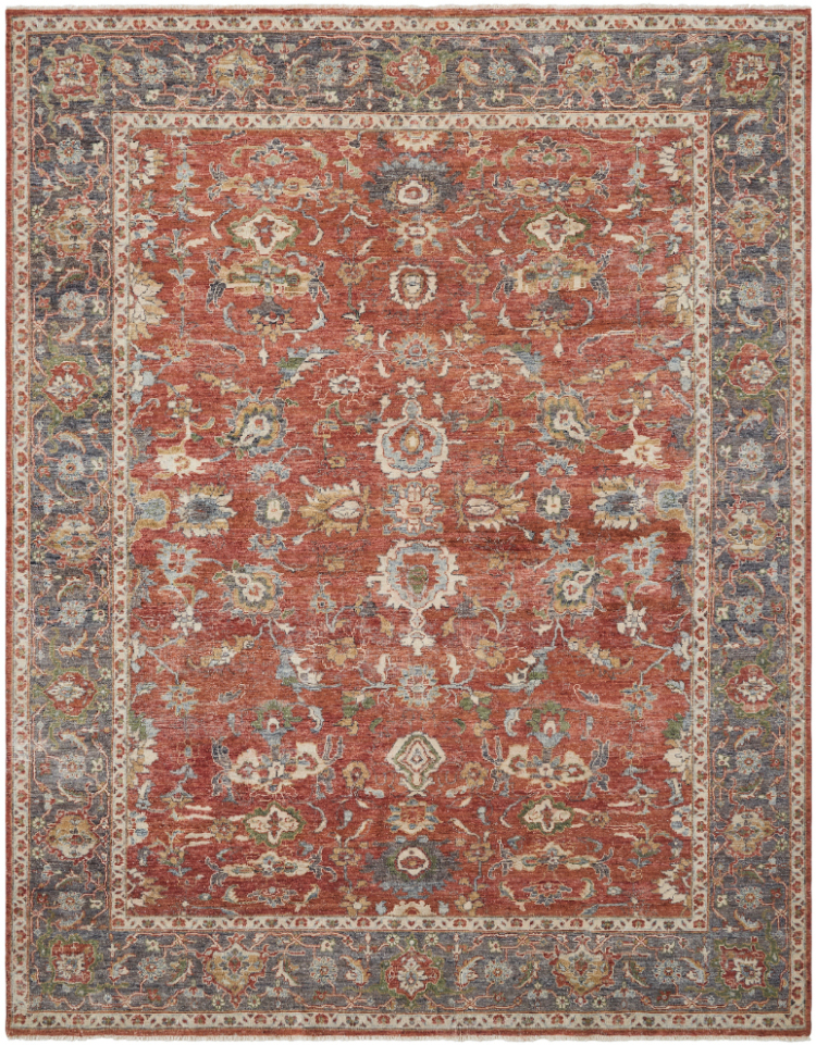 816 LR Crimson/Grey Area Rugs