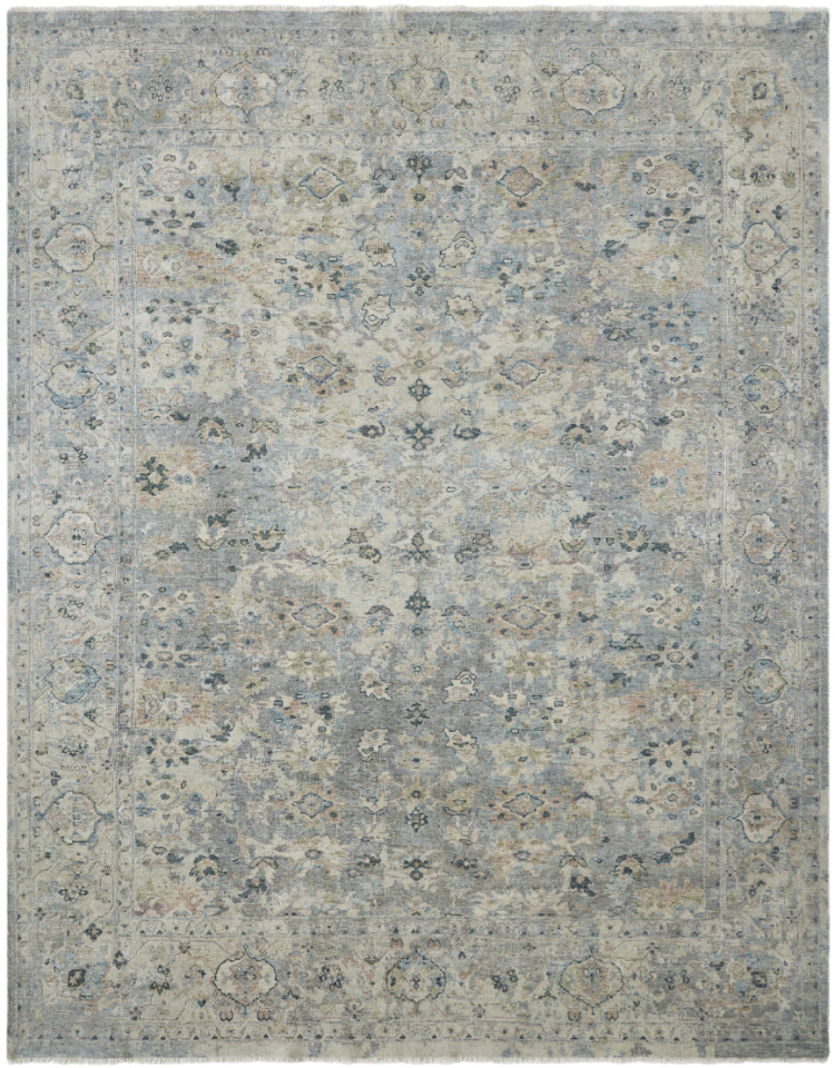 817 LR Ecru/Blues Area Rugs