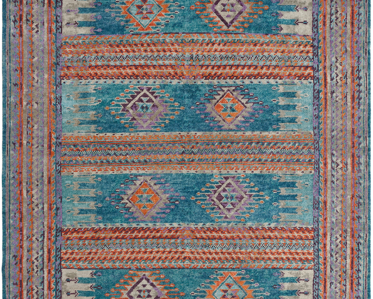 725-MV Teal/ Multi Area Rug