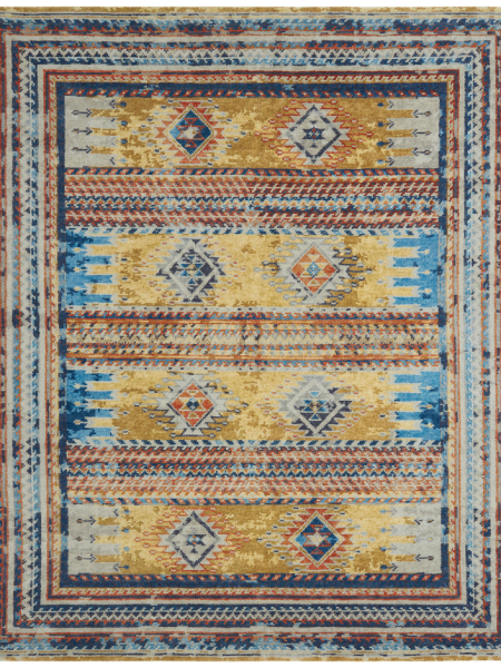 726-MV Desert Gold/ Blues Area Rug