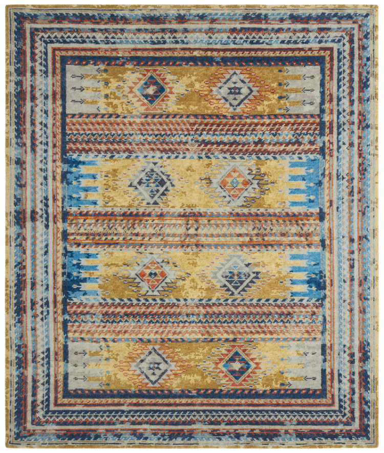 726-MV Desert Gold/ Blues Area Rug
