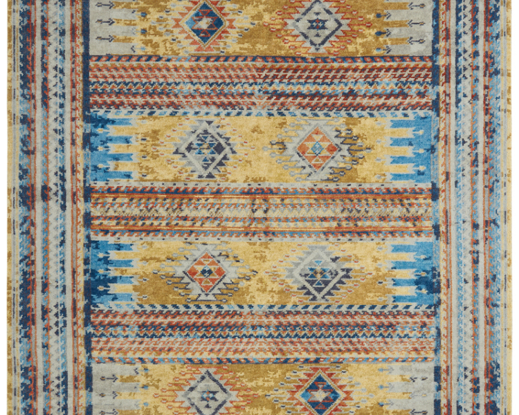 726-MV Desert Gold/ Blues Area Rug
