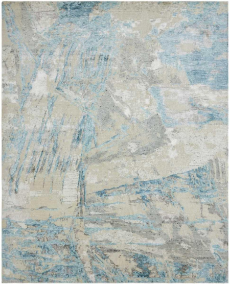 Azure/Greys Area Rug