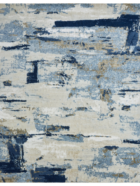 1165 ON Blue Tones Abstract Area Rug