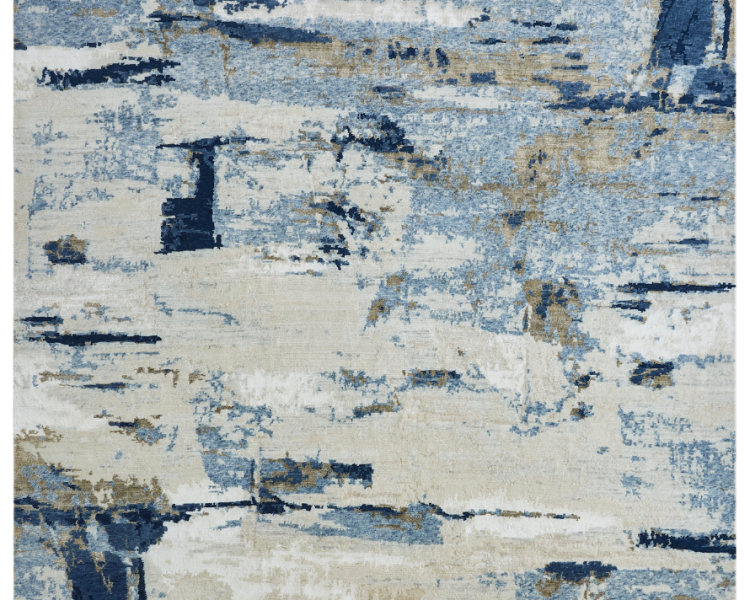 1166 ON Blue Tones Abstract Area Rug